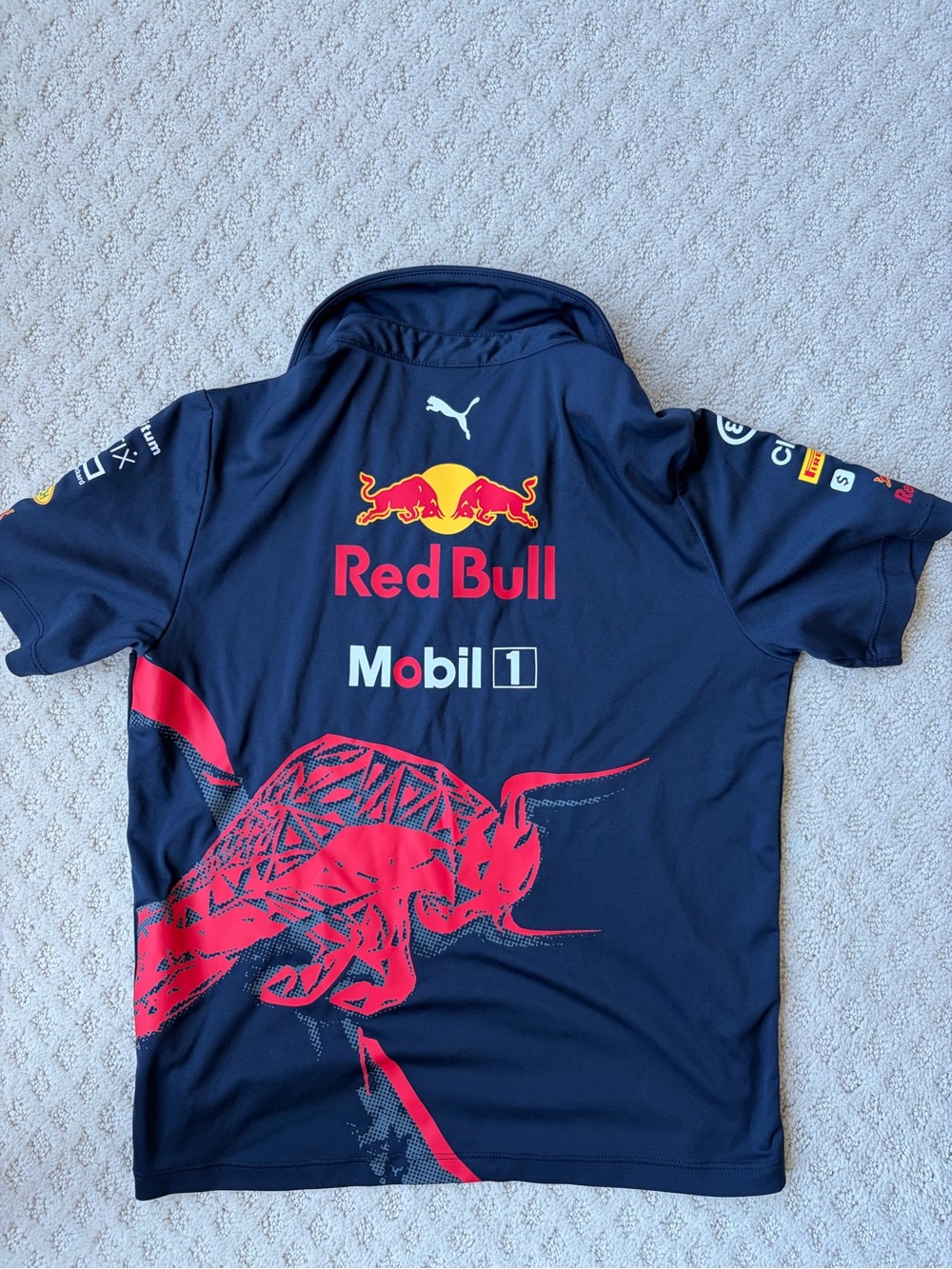 Navy and Red Kids Racing Polo Shirt by Puma